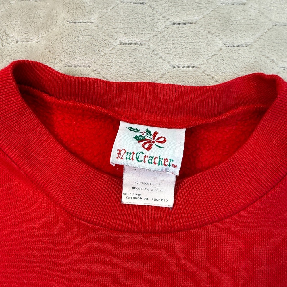 VTG Grannycore Christmas Noel Crewneck Sweatshirt Nutcracker Brand Sz‎ Small - Picture 3 of 8